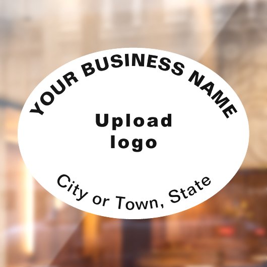 Zakelijk merk op witte ovale vorm raamsticker (Vel 2)