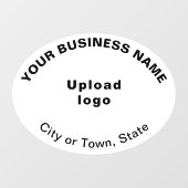 Zakelijk merk op witte ovale vorm raamsticker (Vel)