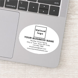Zakelijk merk op witte ovale vorm vinyl Sticker