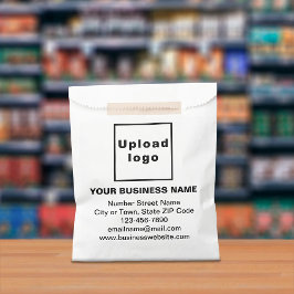 Zakelijk merk op witte papieren zak bedankzakje