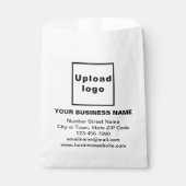 Zakelijk merk op witte papieren zak bedankzakje (Voorkant)