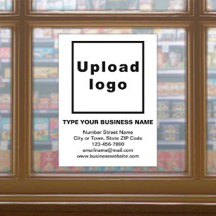 Zakelijk merk op witte raamfolie raamsticker