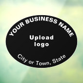 Zakelijk merk op Zwart Ovaal Shape Window Cling Raamsticker (Vel 3)