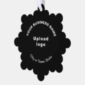 Zakelijk merk op zwart sneeuwvlok vorm papier ornament kaart (Links)