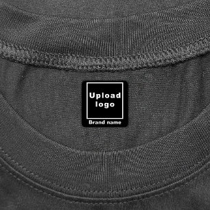 Zakelijk merk op zwart vierkant waslabel labels