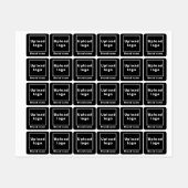 Zakelijk merk op zwart vierkant waslabel labels (Vel)