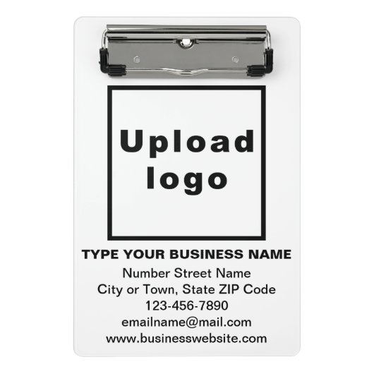 Zakelijk merk op zwart-wit minikaart mini klembord (Voorkant)