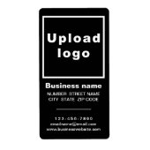 Zakelijk merk op zwarte portret verzendlabel (Voorkant)