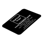 Zakelijk merk op zwarte rechthoekige flexibele mag magneet (Linkerzijde)