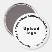 Zakelijk merk White Round Shape Magnet Magneet (Voorkant / Achterkant)