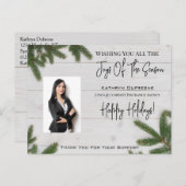 Zakelijk met foto Kerstmis Rustiek Briefkaart (Voorkant / Achterkant)