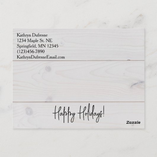 Zakelijk met foto Kerstmis Rustiek Briefkaart (Achterkant)