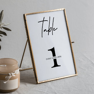 Zakelijk minimalistisch tafelnummer Gala Diner Eve