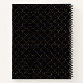 Zakelijk Monogram Zwart Goud Trellis Checklist Notitieboek (Achterkant)