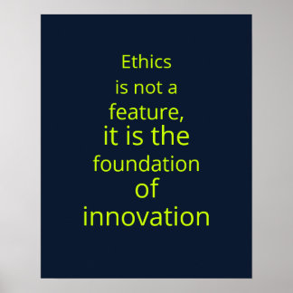 Zakelijk Navy Lime AI Ethicist Kunst Poster
