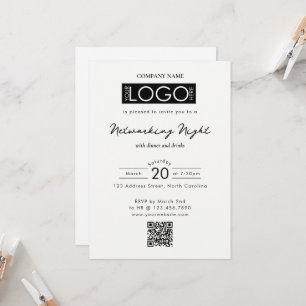 Zakelijk Netwerklunch Diner Evenement Logo QR Code Kaart