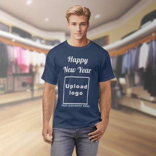 Zakelijk Nieuwjaar Groet op Navy Blue T-Shirt