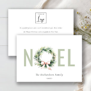 Zakelijk Noel Christmas Wreath Corporate Logo Feestdagenkaart