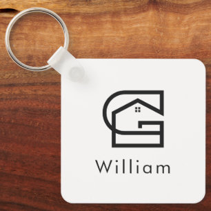 Zakelijk Onroerend Goed Letter G Huis Sleutelhanger