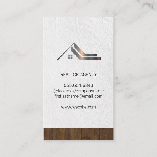 Zakelijk Onroerend Goed | Zakelijke Man met Bril Visitekaartje (Achterkant)