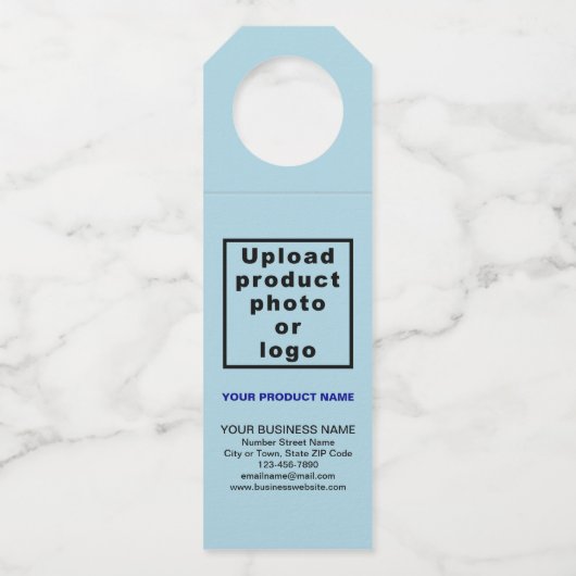 Zakelijk product Licht Blauw Fles Hanger Label (Voorkant)