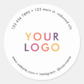 Zakelijk Product Logo Marketing Wit Ronde Sticker (Voorkant)