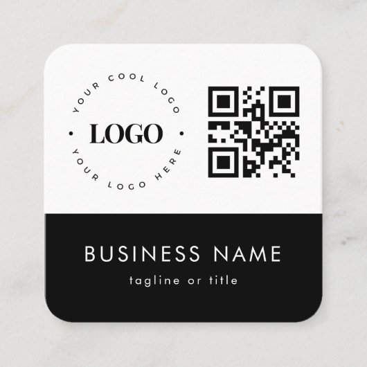 Zakelijk Professioneel Custom Logo QR Code Company Vierkante Visitekaartje (Voorkant)