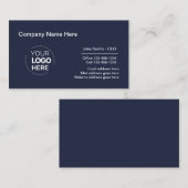 Zakelijk Professioneel Logo Design Navy Blue Visitekaartje (Voorkant / Achterkant)