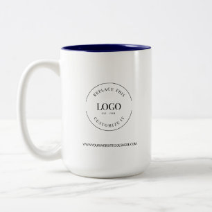 Zakelijk promotie logo website Gepersonaliseerd Tweekleurige Koffiemok