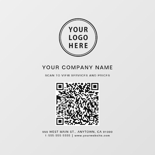 Zakelijk QR-code logo Raamsticker (Vel)