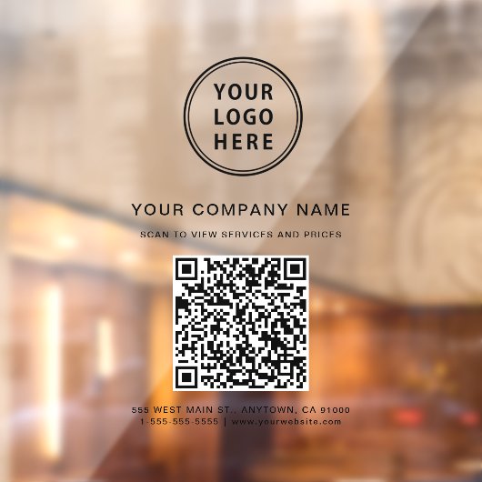 Zakelijk QR-code logo Raamsticker (Vel 2)