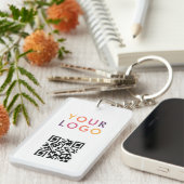 Zakelijk QR-code logo wit Sleutelhanger (Voorkant Rechts)