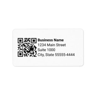 Zakelijk QR-code retouradres sjabloon wit Etiket