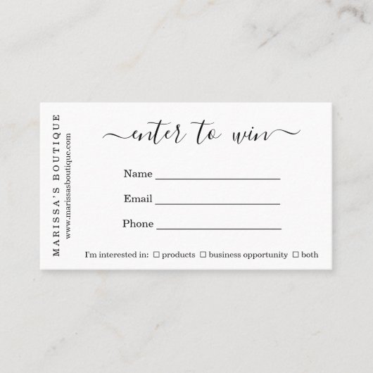 Zakelijk Raffle Ticket (Voorkant)