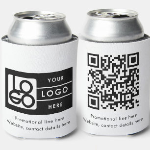 Zakelijk Rechthoekig Logo Tekst Promo QR Code Blikjeskoeler