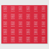 Zakelijk Rood en Wit Uw Logo Hier Bedrijfsnaam Cadeaupapier (Vlak)
