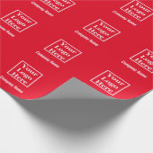 Zakelijk Rood en Wit Uw Logo Hier Bedrijfsnaam Cadeaupapier (Hoek)