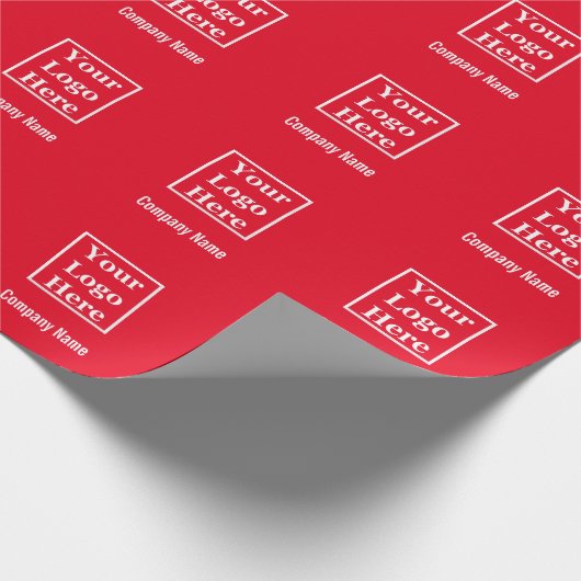 Zakelijk Rood en Wit Uw Logo Hier Bedrijfsnaam Cadeaupapier (Hoek)