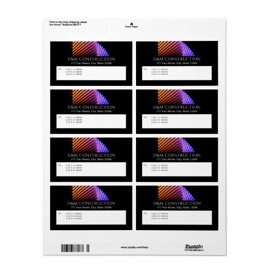 Zakelijk, Smart Design Verzendlabel vs 2 (Full Sheet)