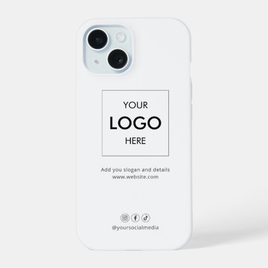 Zakelijk Social Media Wit iPhone 15 Hoesje (Achterkant)