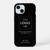 Zakelijk Social Media Zwart iPhone 15 Hoesje (Achterkant)