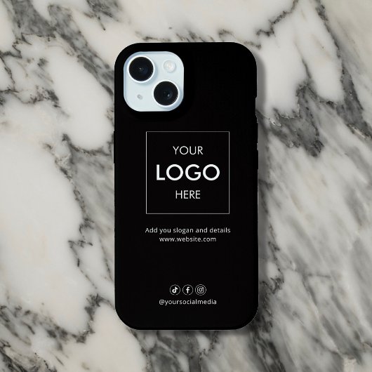 Zakelijk Social Media Zwart iPhone 15 Hoesje