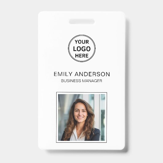 Zakelijk streepjescode ID kaart Logo Foto Personee Badge (Voorzijde)