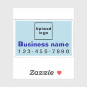 Zakelijk telefoonnummer, lichtblauw rechthoek Viny Sticker (Vel)