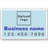 Zakelijk telefoonnummer, lichtblauw rechthoek Viny Sticker (Voorkant)