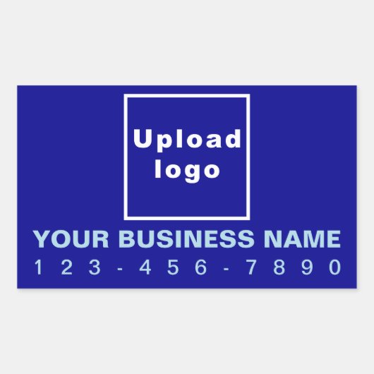 Zakelijk telefoonnummer op blauwe Sticker Rechthoe (Voorkant)
