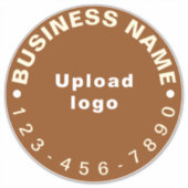 Zakelijk telefoonnummer op Bruin Groot Rond Vinyl Sticker (Voorkant)