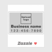 Zakelijk telefoonnummer op Grey Rectangle Vinyl Sticker (Vel)