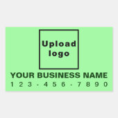 Zakelijk telefoonnummer op lichtgroen rechthoekige sticker (Voorkant)