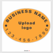 Zakelijk telefoonnummer op Sinaasappel Groot Ovaal Sticker (Vel)